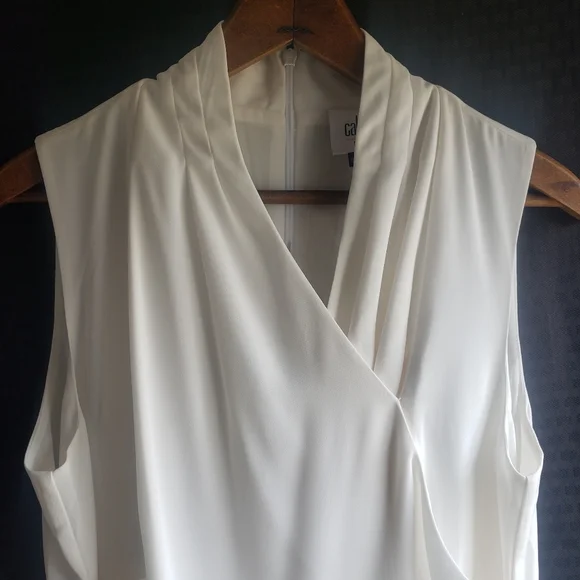 Cabi Wraparound Top Sleeveless White Size 8 - Picture 6 of 12